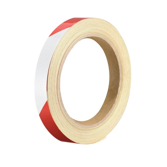 Reflective Tape Red White,  10mm x 25m, Outdoor Waterproof Warning Tape For Bikes, RV, and Boat Marking