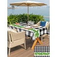 thumbnail image 4 of Outdoor Tablecloth with Umbrella Hole and Zipper, St. Patrick's Day Rectangle Table Cloth 60x120 Inch Waterproof Tablecloth, Green Shamrock Grasses Black White Plaid Picnic Table Cover for Patio, 4 of 7