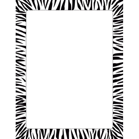 SHAPES ETC. Designer Paper - Zebra Border (50 Sheet Package)