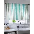 thumbnail image 3 of Sheer Curtains 54 Inches Long, Turquoise Gray Light Filtering Window Curtains for Living Room, Farmhouse Abstract Gradient Aesthetic Rod Pocket Voile Sheer Curtain Drapes, 52"W x 54"L, 2 Panels, 3 of 8
