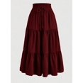 thumbnail image 1 of Floral Ruffle Layered Hem Drawstring Skirt Casual Skirt For Spring Summer Women's Clothing, 1 of 20