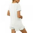 thumbnail image 2 of Pajama Set for Women Shorts Sleepwear V-neck Soft Summer Pj Lounge Set Loungewear S-XXL, 2 of 11