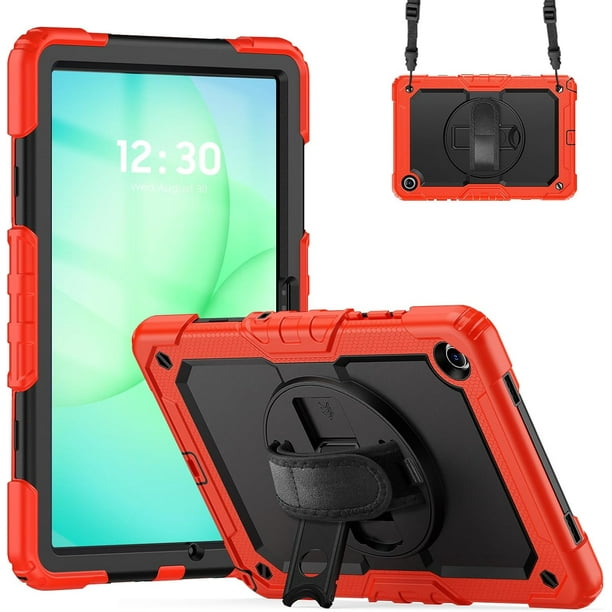Funda para Samsung Galaxy Tab A11 Plus de 11 pulgadas (2025) y A9 Plus de 11 pulgadas (2023), resistente, a prueba de golpes, con soporte giratorio de 360° y correa de mano/bandolera.