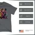 thumbnail image 4 of Tee Hunt Dean Russo Colorful Siberian Tiger T-Shirt Wild Big Cat Men's Tee, Charcoal, XX-Large, 4 of 5