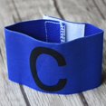 thumbnail image 2 of Brazalete de capitán de fútbol azul de nailon elástico para liderazgo deportivo en el campo, 2 of 3