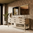 thumbnail image 2 of Woodhaven 80 in W x 22 in D White Oak Double Bath Vanity and Carrara Marble Top, 2 of 9