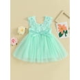 thumbnail image 3 of Hirigin Kids Baby Girl Crochet Lace Dress Sleeveless Floral Princess Dresses Fancy Gown Wedding Party Dresses 2-7 Years, 3 of 7