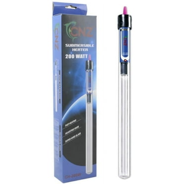 CNZ Aquarium Quartz Glass Submersible Heaters, 200-watt