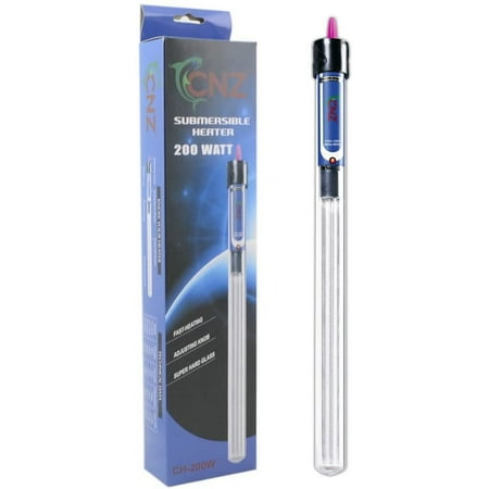 CNZ Aquarium Quartz Glass Submersible Heaters, 200-watt
