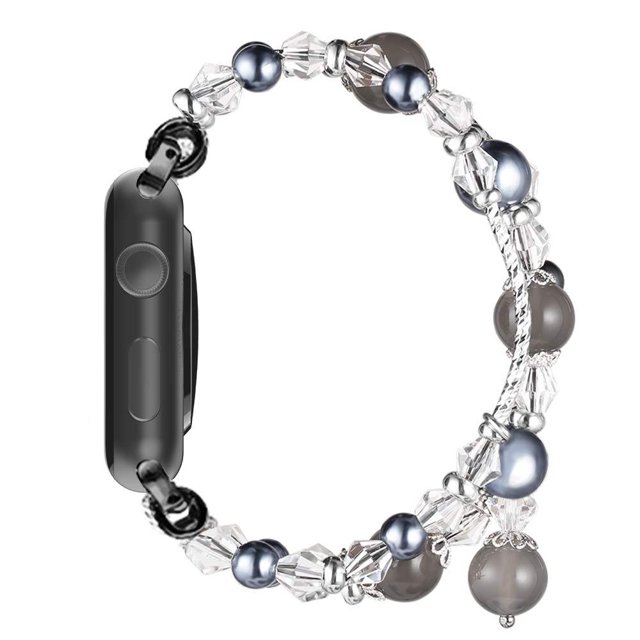 Compatible con correa de reloj Apple 38 mm/40 mm/41 mm correa de pulsera para mujer, adecuada para la serie de correas iWatch (gris)