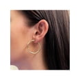 thumbnail image 4 of Rachel Koen Textured Medium Round Hoop Earrings 14K Yellow Gold, 4 of 4