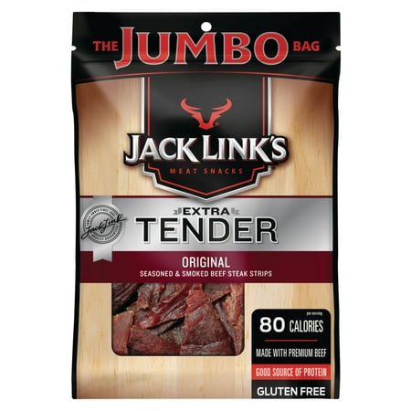 Jack Link's Extra Tender Gluten-Free Original Beef Steak Strips Jumbo Bag, 5.85