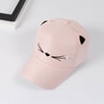 thumbnail image 2 of MKKAS Cute Cat Ears Baseball Hat for Girls, Pearl Bow Student Fashion Cap, Adorable Animal Style Sun Hat, Hats for Kids Girls, Aesthetic Ball Caps, Khaki, 23*17*1, 2 of 3