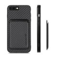 thumbnail image 4 of Cutyskin Carbon Fiber Texture PU Leather Case for iPhone 7 Plus/8 Plus, with Detachable Card Holder, Compatible Magsafe Charging, Ultra Thin Design Shockproof Phone Case, Black, 4 of 6