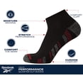 thumbnail image 3 of Calcetines Reebok para hombre, tipo quarter, paquete de 6, negros, con tecnología de absorción de humedad, 3 of 7