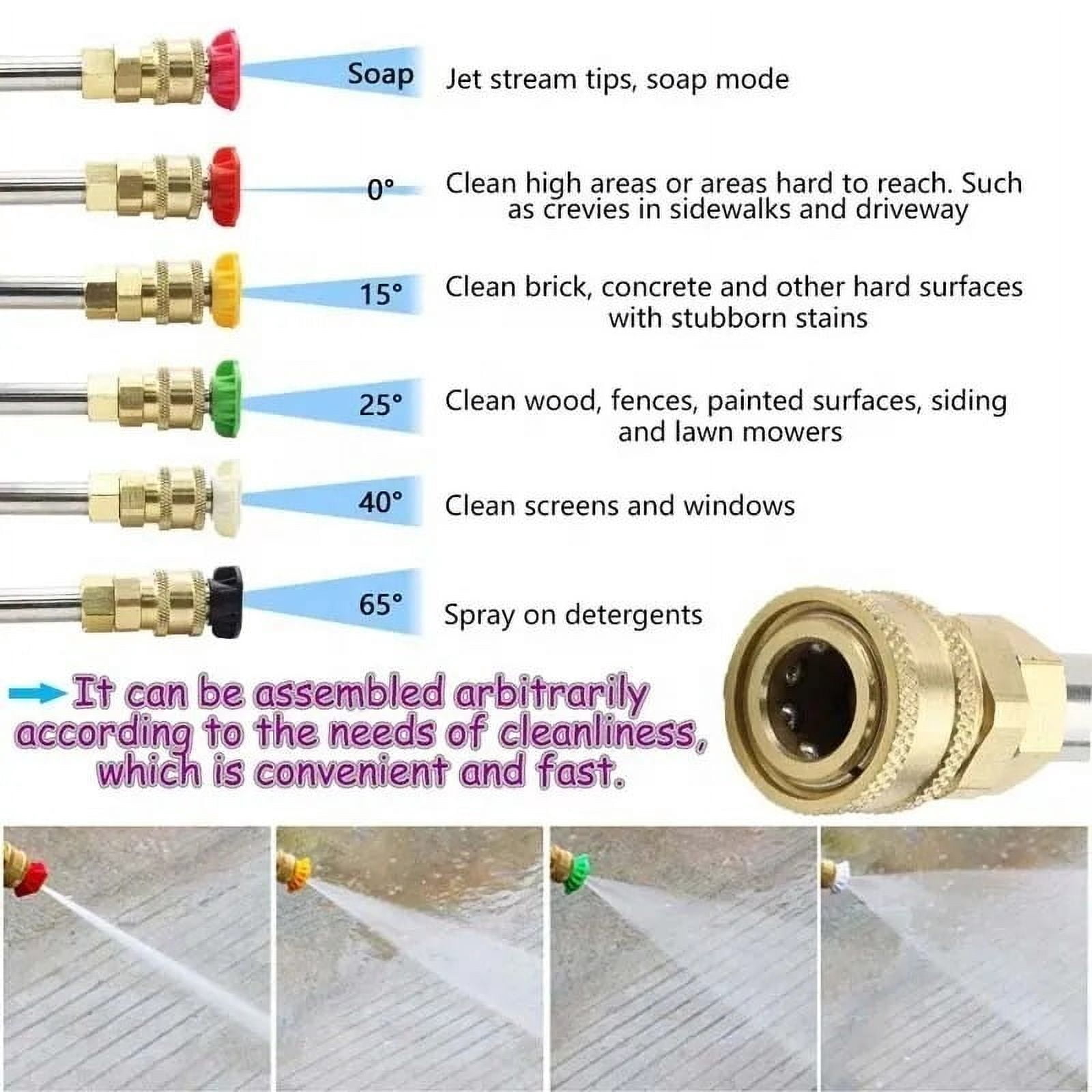 4000PSI 120" Pressure Washer Wand Extension Power Lance Gun Attachment Nozzle Tip
