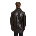thumbnail image 2 of Excelled M2006NZH Mens Big & Tall Leather Car Coat with Removable Faux Fur Bib, Black - 4XL - Tall, 2 of 4