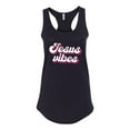 thumbnail image 2 of Wild Bobby, Jesus Vibes Inspirational/Christian Women Racerback Tank Top, Black, Small, 2 of 6