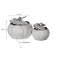 thumbnail image 2 of Metal White Pumpkin Jar With Lid Set Of 2, 2 of 3