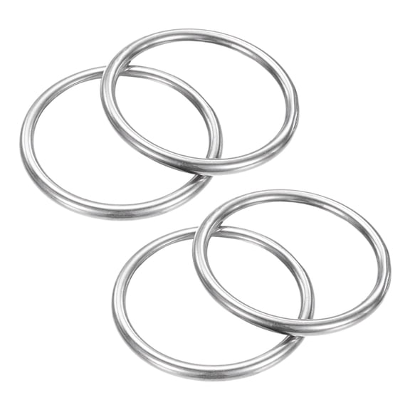 Uxcell 1.57 Inch Dia Metal O Rings [4Pcs] - 316 Stainless Steel 0.15 Inch THK Multi-Purpose Welded Round Rings Use for Crafts