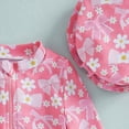 thumbnail image 4 of WUANDIXFA Girls Swimsuits Baby Girl Swimsuit Long Sleeve with Hat Set Zipper Swimsuit Pink,18-24 Months, 4 of 6