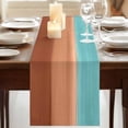 thumbnail image 3 of Table Runners 72 Inches Long Dress Scarves, Blue Brown Ombre Farmhouse Kitchen/Dining Table Runner, Coffee Tablerunners, Modern Abstract Gradient Art 13x72 Inch, 3 of 9