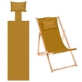 thumbnail image 1 of Uxcell Chaise Longue de Plage en Toile de Remplacement avec Coussin Marron, 1 of 7