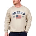 thumbnail image 6 of America Est 1776 Sweatshirt for Men Women & Kids Patriotic USA Flag 4th of July Pullover Sand Sweatshirt Adult Medium, 6 of 7