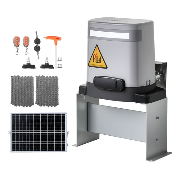 VEVOR 280W Solar Gate Opener 1799lbs Electric Gate Opener Chain Drive 2 Remotes