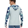 thumbnail image 5 of Camo Print Sun Hoodie for Men with Mask UPF 50+ Fishing Blouses Long Sleeve UV Rash Guard Cooling Lightweight Hoodies Light Blue L, 5 of 5