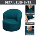 thumbnail image 3 of GUENG High Stretch Swivel Barrel Chair Cover, Jacquard Round Armchair Slipcover (Color : 13, Size : 1PCS), 3 of 17
