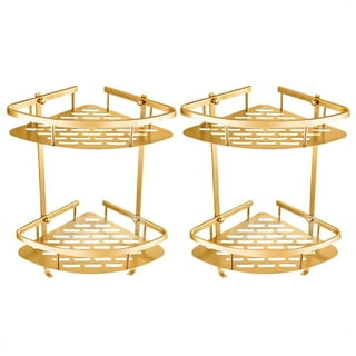Golden Bathroom Corner Shower Caddy Basket Storage TI PVD Gold