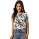 thumbnail image 1 of Blusa Floral Cuello Con Volantes Manga Corta Casual Top Para Mujer blanco M, 1 of 6