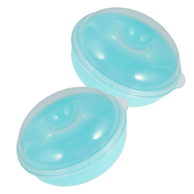 HEALEEP 2Pcs Donut Storage Container Sky Blue Transparent Food Preservation Bakery
