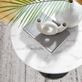 thumbnail image 2 of Modway Lippa 20" Round Modern Artificial Marble/Metal Side Table in White/Black, 2 of 7