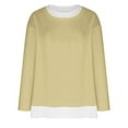 thumbnail image 4 of Timegard Hauts pour Femmes Épaules Tombantes Col Rond Ample chandail-Over Hauts Automne Décontracté Manches Longues Blouse Confortable, 4 of 5
