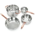 thumbnail image 3 of Gibson Home  Bransonville 8 Piece Stainless Steel Cookware Set in Chrome and Bronze, 3 of 5