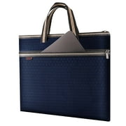 Qiweii Men's Waterproof Business Briefcase, Portable A4 Cloth File Bag, Office Data Storage Bag