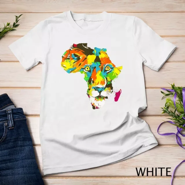ALVORD Roar Africa Map Lion Face Reggae Rasta Gift T-Shirt Unisex S-5XL