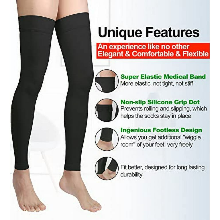 Thigh High Compression Stocking Footless - Pair, Thigh-Hi Leg