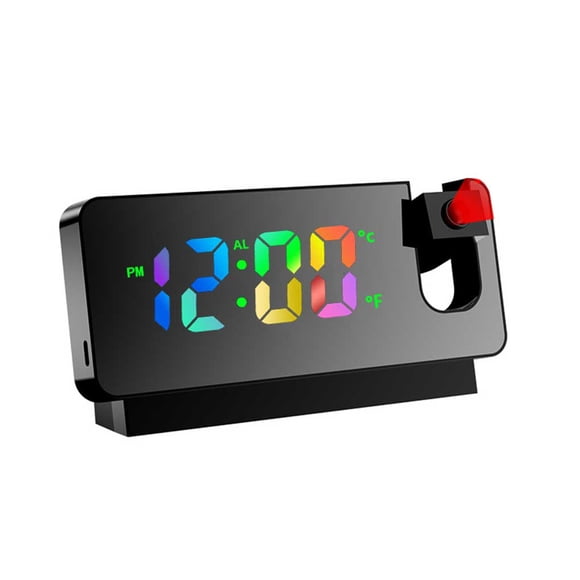 Injueey Reloj Digital espejo superficie reemplazo 180 grados fecha pantalla hogar dormir trabajo relojes alarmas termómetro Decoración del hogar Tipo 4