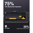 thumbnail image 5 of Restored AULA F87 Wireless Mechanical Keyboard, 75% TKL Custom Hot Swappable Gaming Keyboards with PBT Keycaps, Pre-lubed Greywood Switches, RGB Backlit Creamy Keyboard, 5 of 9