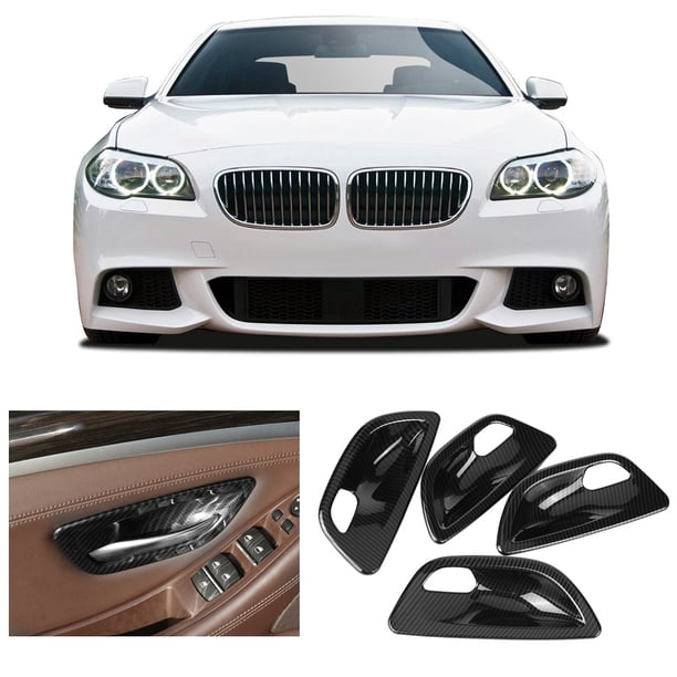 4 Uds estilo de fibra de carbono ABS cubierta de cuenco de puerta Interior embellecedor para BMW serie 5 F10 2011-2016