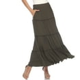 thumbnail image 2 of White Mark Women’s Soft Tiered Maxi Skirt, 2 of 6