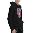 thumbnail image 3 of Miami Fc Men Fleece Hoodie Casual Pullover Sweatshirt With Kangaroo Pocket, 3 of 6
