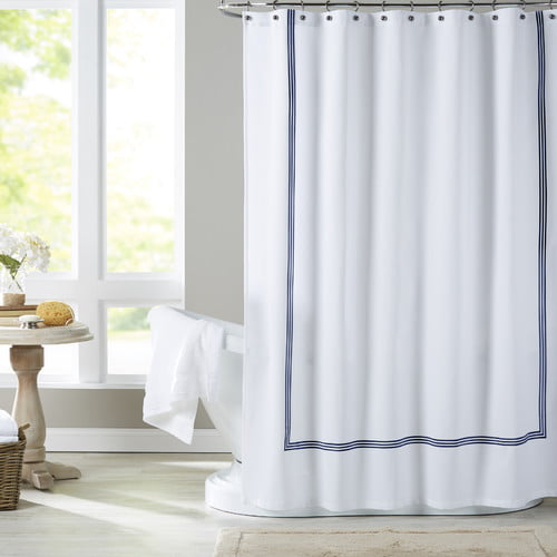 Eider Ivory Althea Cotton Blend, Ribbon Embroidered Shower Curtain