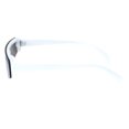 thumbnail image 3 of Flat Top Futurism Robotic Disco Narrow Half Rim Plastic Sunglasses White Silver Mirror, 3 of 4
