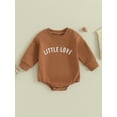 thumbnail image 2 of Bagilaanoe Toddler Baby Girl Boy Oversized Romper Sweatshirt Long Sleeve Bodysuits Letter Print Pullover 3M 6M 12M 18M 24M 3T 4T Kids Casual Tee Tops, 2 of 8