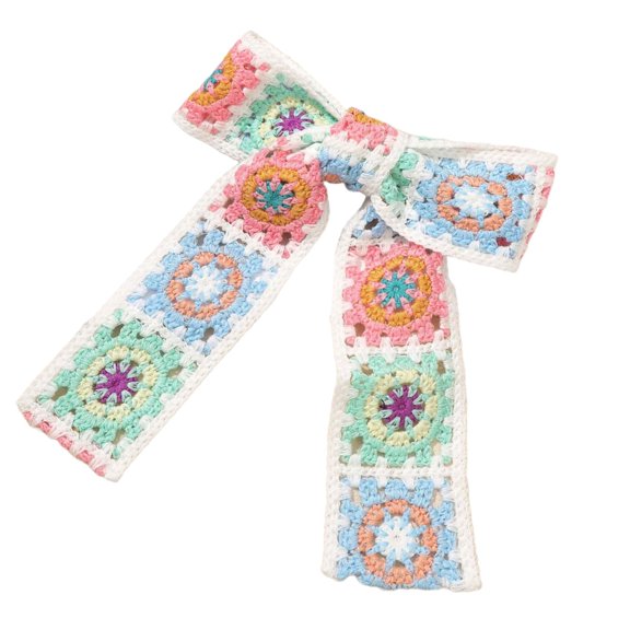 Crocheted Hair Clip Elegant Hair Bows Bowknot Barrette for Women Lady