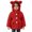 Red, variant on Girls Sherpa Coat Bear Ear Hood Heart Buttons Warm Winter Jacket